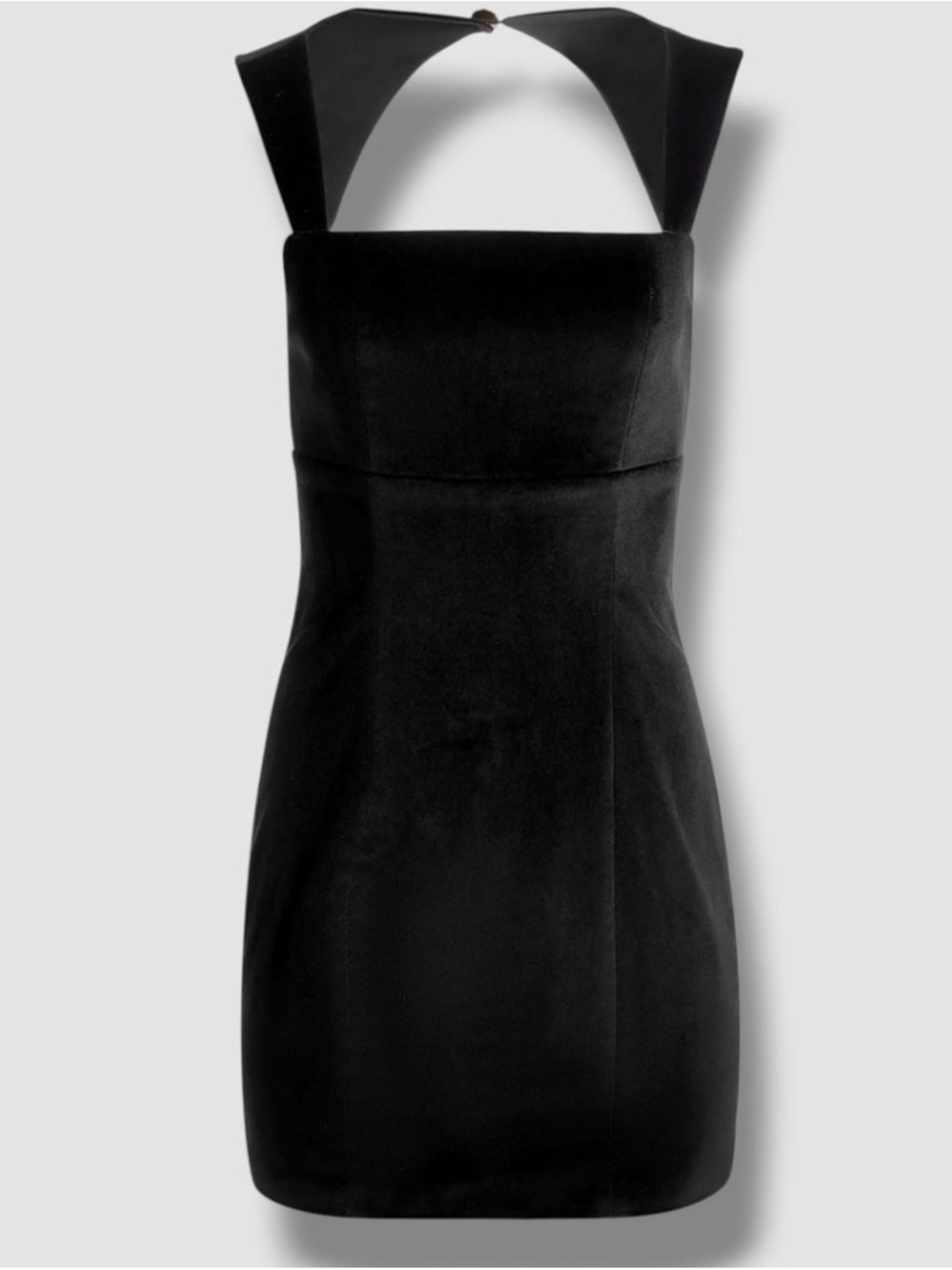 Alice + Olivia Black Square-Neck Mini Dress with Wide Straps